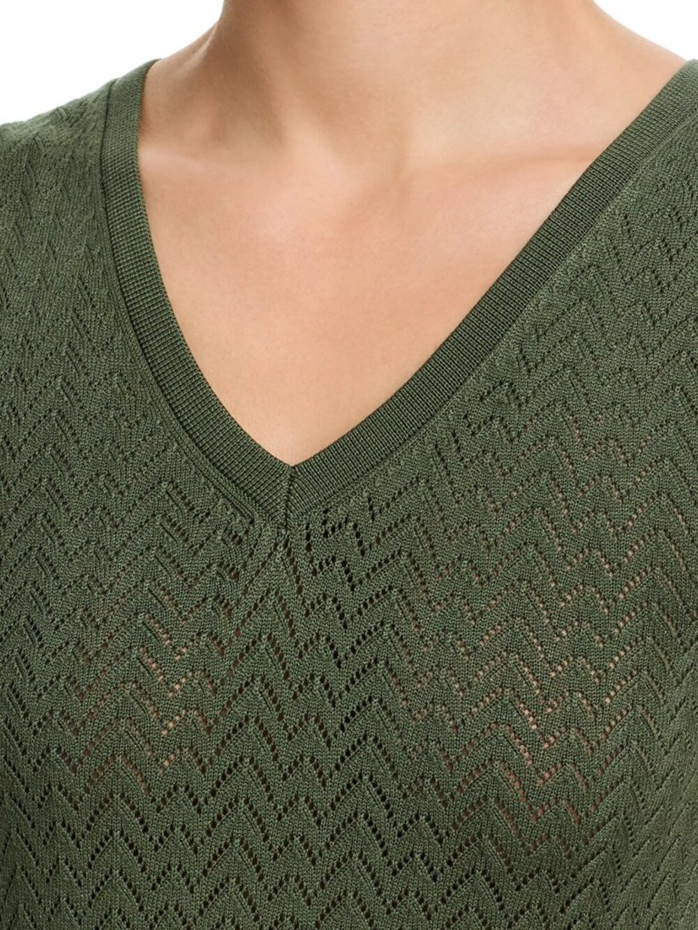 Elie Tahari The Elena Pointelle-Knit Midi Sweater Dress in dark sage size M new - Picture 4 of 9